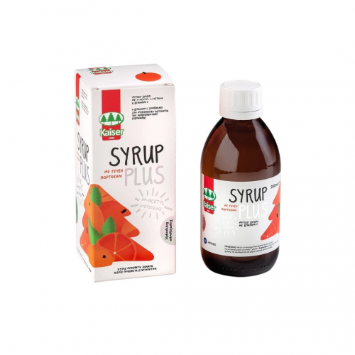Kaiser Syrup Plus Orange Φυτικό σιρόπι για το λαιμό, με γεύση πορτοκάλι 200ml